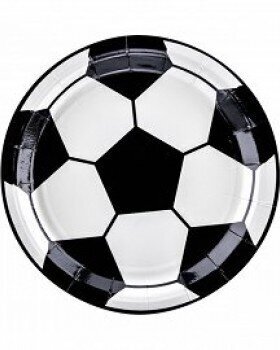 Popierinės lėkštutės Futbolas 18 cm, 6 vnt kaina ir informacija | Vienkartiniai indai šventėms | pigu.lt