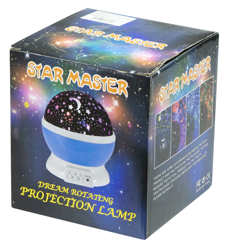 Naktinė lempa 2in1 USB žvaigždžių projektorius, mėlyna kaina ir informacija | Vaikiški šviestuvai | pigu.lt