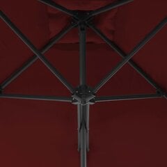 Lauko skėtis su plieniniu stulpu, 250x250x230 cm, raudonas цена и информация | Зонты, маркизы, стойки | pigu.lt