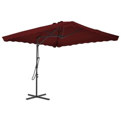 Lauko skėtis su plieniniu stulpu, 250x250x230 cm, raudonas kaina ir informacija | Skėčiai, markizės, stovai | pigu.lt