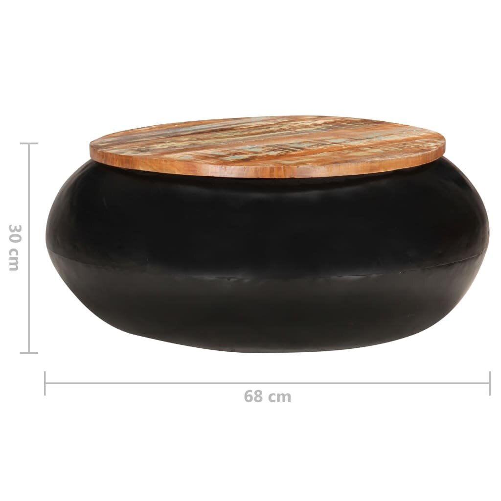 Kavos staliukas, 68x68x30cm, juodas kaina ir informacija | Kavos staliukai | pigu.lt