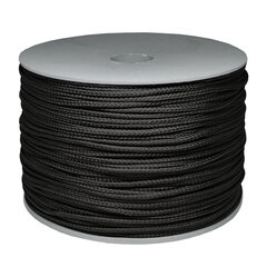 Веревка для вязания 2.5 мм. цвет черный(Нр. 11) 200 м. цена и информация | Принадлежности для вязания крючком | pigu.lt