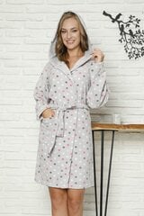 Женский флисовый халат Cocoon 589067 01, серый/фуксия цена и информация | Женские халаты | pigu.lt
