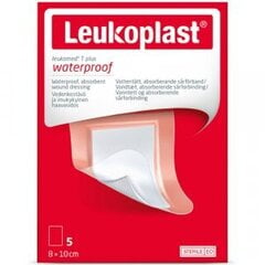 Leukoplast Leukomed T Plus vandeniui atsparus sterilus tvarstis 8x10cm N5 kaina ir informacija | Pirmoji pagalba | pigu.lt