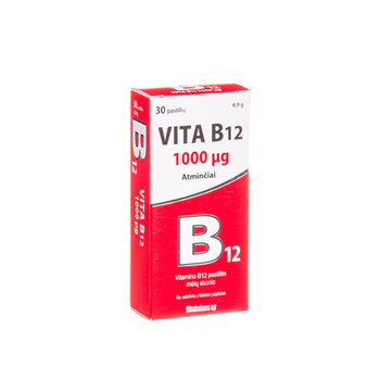 Maisto papildas Vita-B12 1000 mcg, 30 tablečių цена и информация | Витамины, пищевые добавки, препараты для хорошего самочувствия | pigu.lt