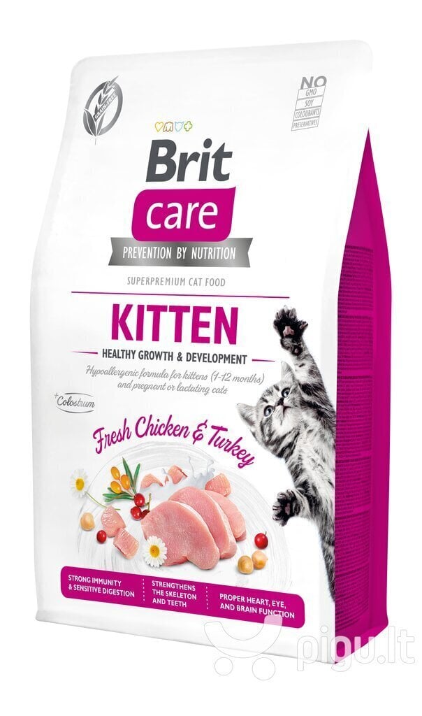 Brit Care begrūdis maistas kačiukams, 400 g kaina ir informacija | Sausas maistas katėms | pigu.lt