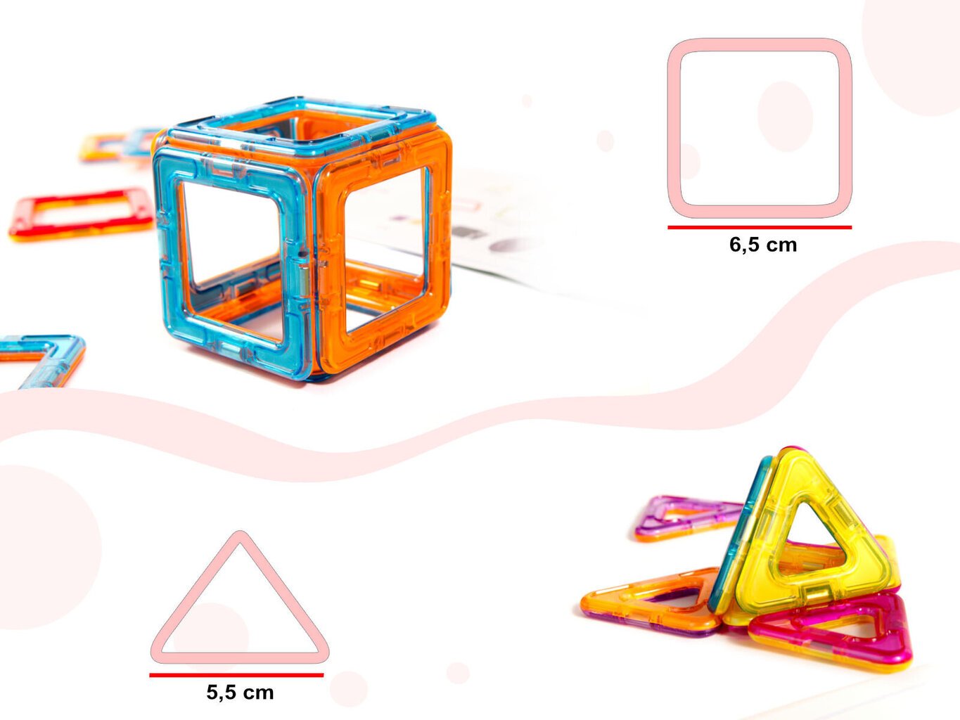 Magnetinis konstruktorius Magical Magnet 52 dalių kaina ir informacija | Konstruktoriai ir kaladėlės | pigu.lt