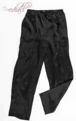 Natūralaus šilko moteriškos kelnės su kišenėmis, juodos цена и информация | Женские брюки | pigu.lt