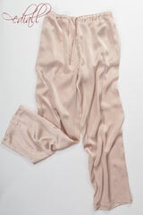 Natūralaus šilko moteriškos kelnės su kišenėmis, smėlio spalvos цена и информация | Брюки | pigu.lt