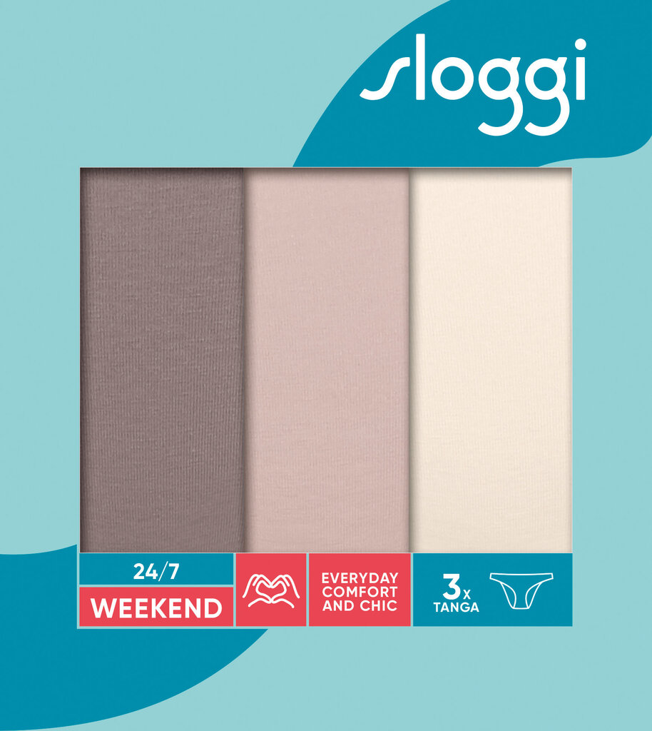 Kelnaitės Sloggi 24/7 Weekend Tanga C3P, 3 vnt цена и информация | Kelnaitės | pigu.lt