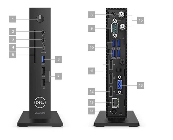 DELL Wyse 5070 TC Celeron J4105 8GB RAM 128GB SSD Win10 kaina ir informacija | Stacionarūs kompiuteriai | pigu.lt