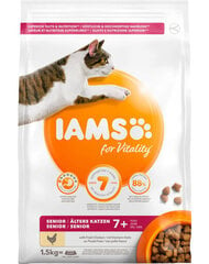 Iams For Vitality vyresnio amžiaus katėms su vištiena, 1.5 kg kaina ir informacija | Sausas maistas katėms | pigu.lt