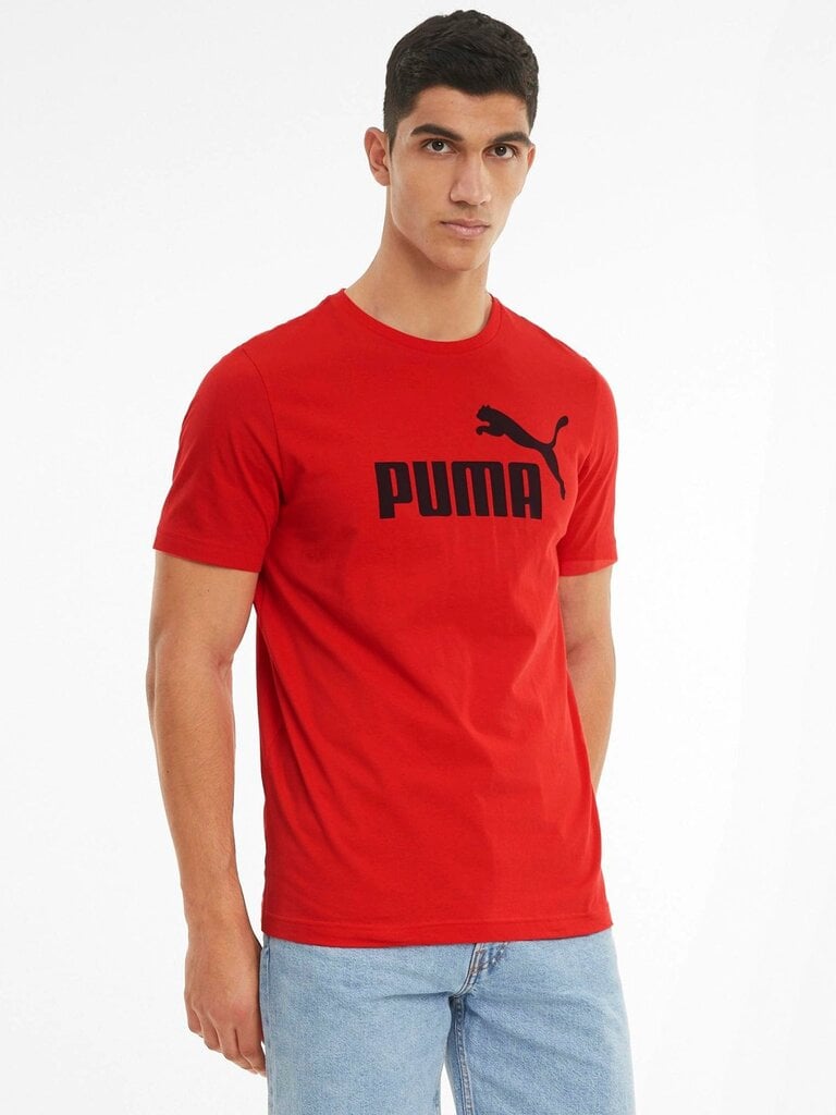 Marškinėliai Puma Ess Logo Tee High Red kaina ir informacija | Vyriški marškinėliai | pigu.lt