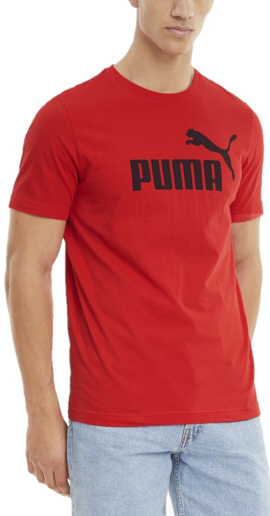 Marškinėliai Puma Ess Logo Tee High Red kaina ir informacija | Vyriški marškinėliai | pigu.lt