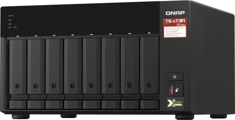 NAS STORAGE TOWER 8BAY 8GB/TS-873A-8G QNAP kaina ir informacija | Išorinių kietųjų diskų dėklai | pigu.lt