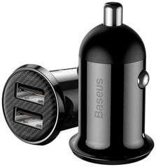 Baseus CCALLP-01 Grain Pro Car Charger Dual USB 4.8A Black цена и информация | Зарядные устройства для телефонов | pigu.lt