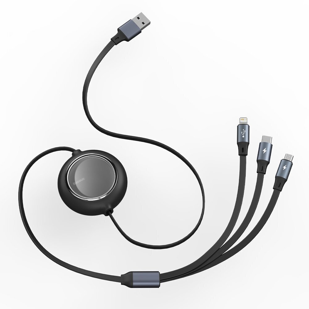 CABLE USB TO 3IN1 1.2M/BLACK CAMLT-MJ01 BASEUS цена и информация | Laidai telefonams | pigu.lt