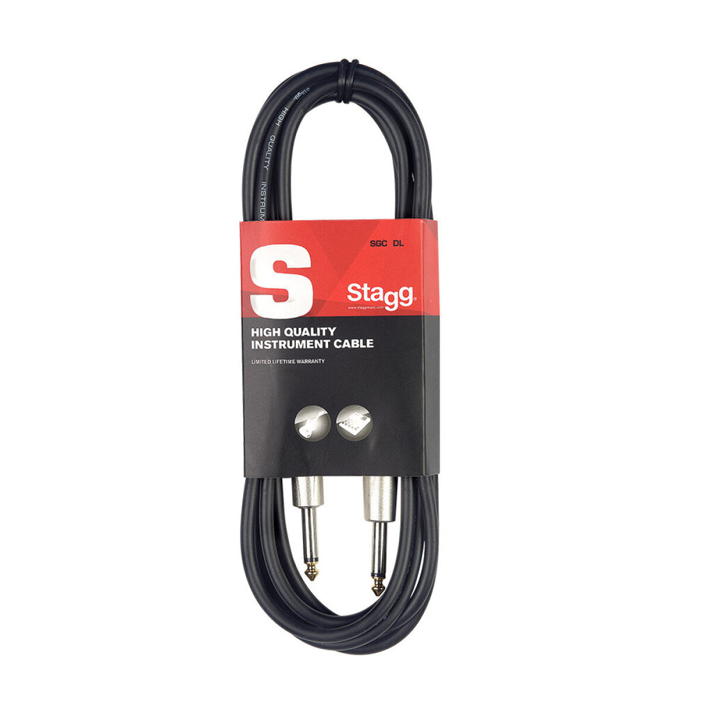 Instrumentinis kabelis Stagg 6.35mm Jack TS - 6.35mm Jack TS 1.5m SGC1,5DL kaina ir informacija | Kabeliai ir laidai | pigu.lt