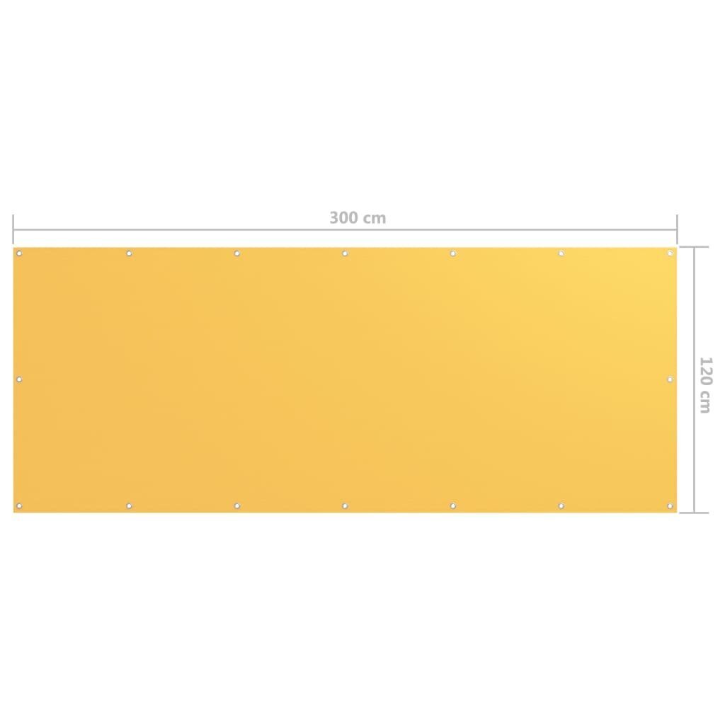 Balkono pertvara, 120x300 cm, geltona kaina ir informacija | Skėčiai, markizės, stovai | pigu.lt