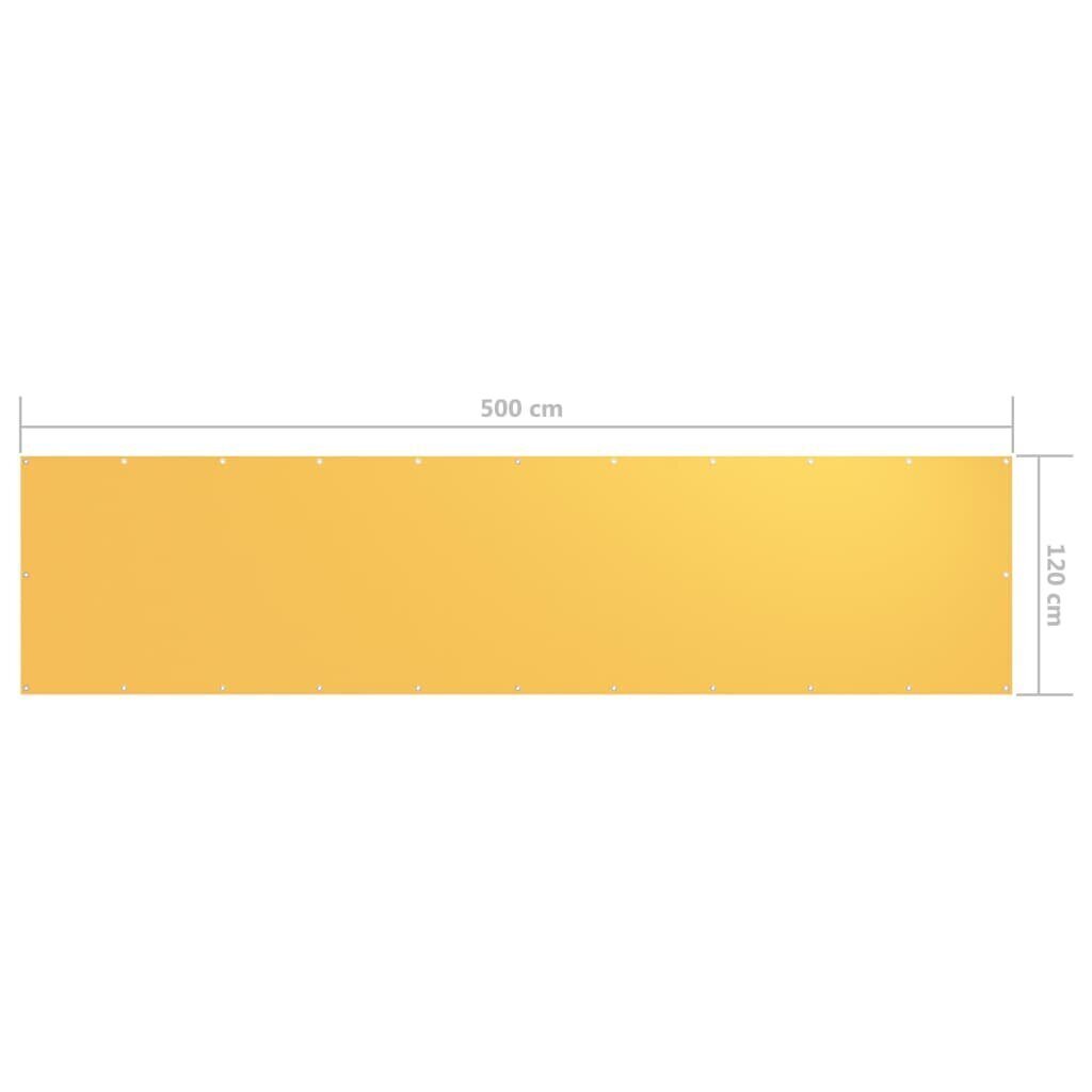 Balkono pertvara, 120x500 cm, geltona kaina ir informacija | Skėčiai, markizės, stovai | pigu.lt