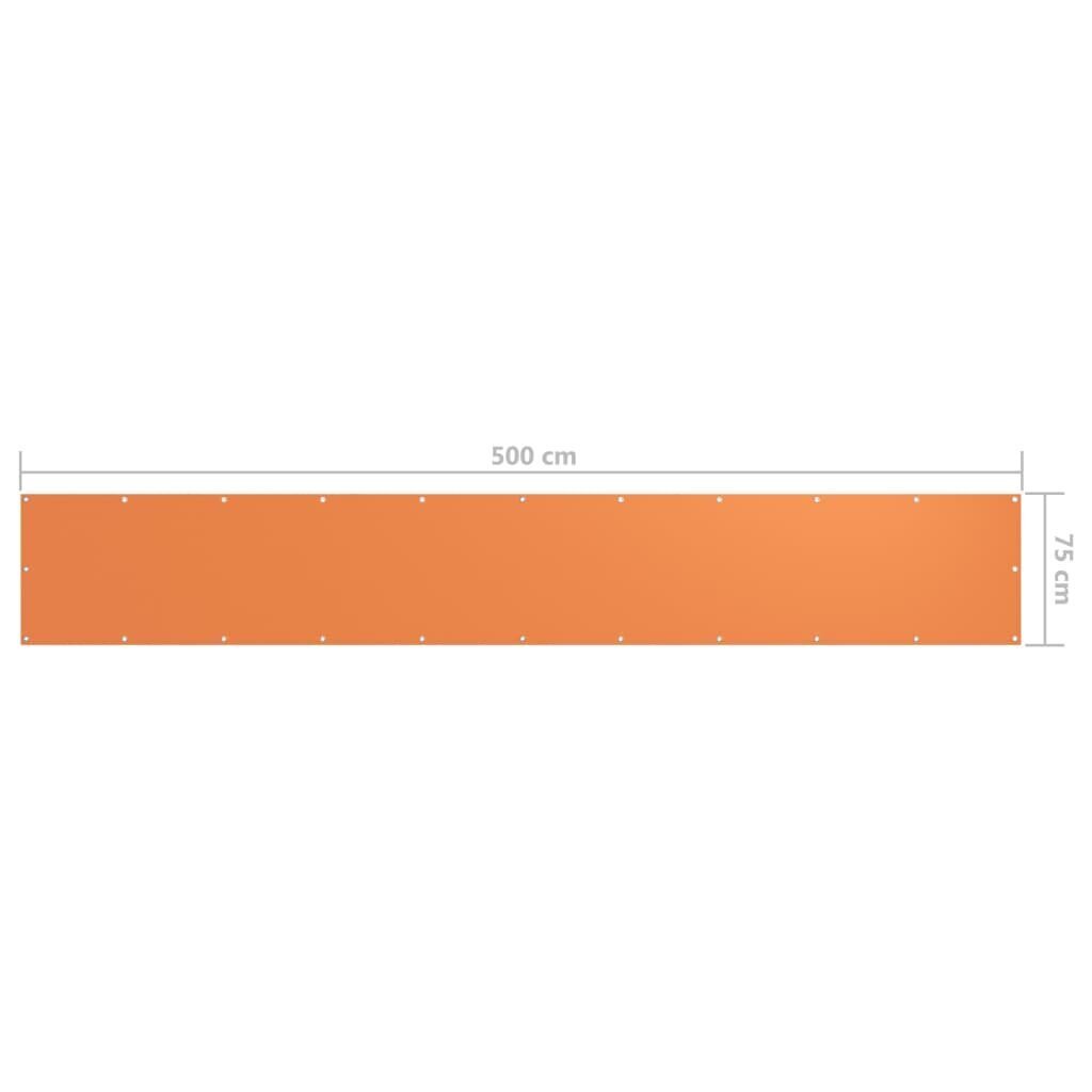 Balkono pertvara, 75x500 cm, oranžinė kaina ir informacija | Skėčiai, markizės, stovai | pigu.lt