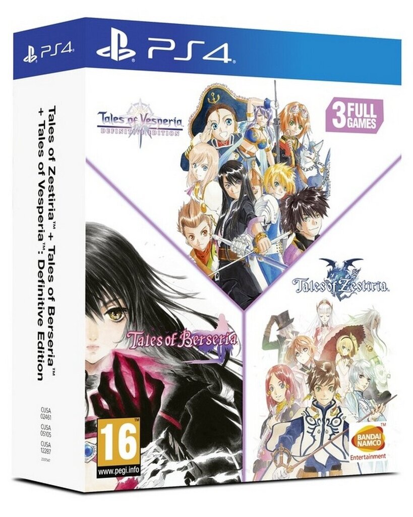 Компьютерная игра PS4 Tales of Vesperia + Tales of Berseria + Tales of  Zestiria Compilation цена | pigu.lt