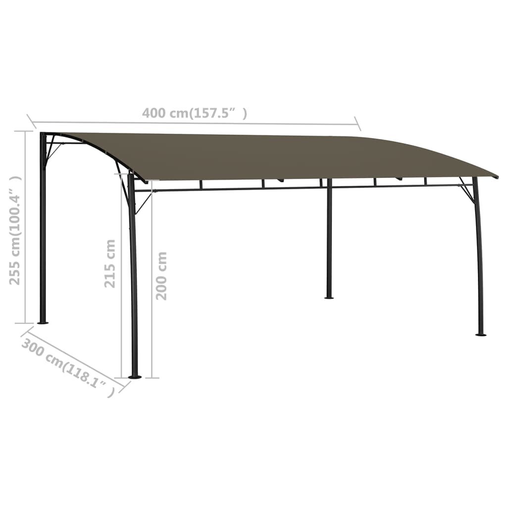 vidaXL Sodo markizė nuo saulės, taupe spalvos, 4x3x2,55m цена и информация | Pavėsinės | pigu.lt