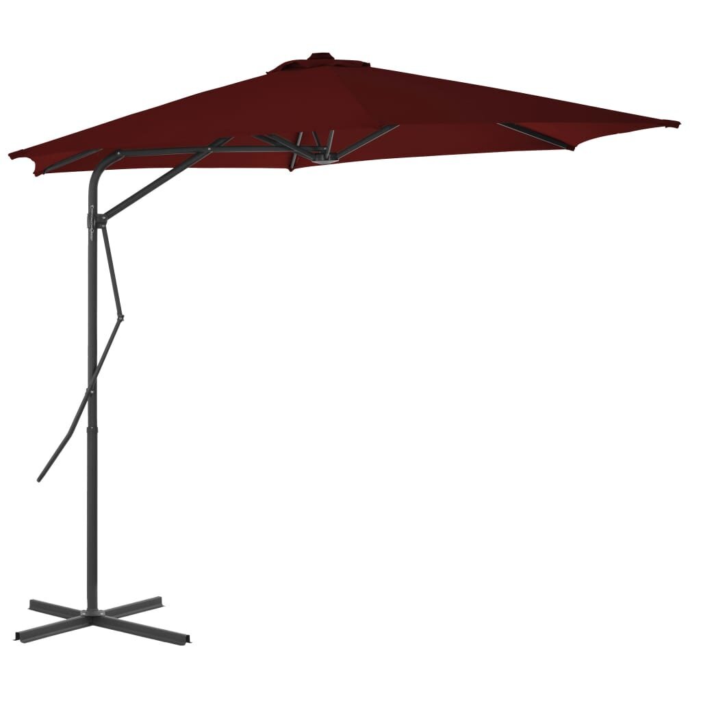 Lauko skėtis su plieniniu stulpu, 300x230 cm, raudonas kaina ir informacija | Skėčiai, markizės, stovai | pigu.lt