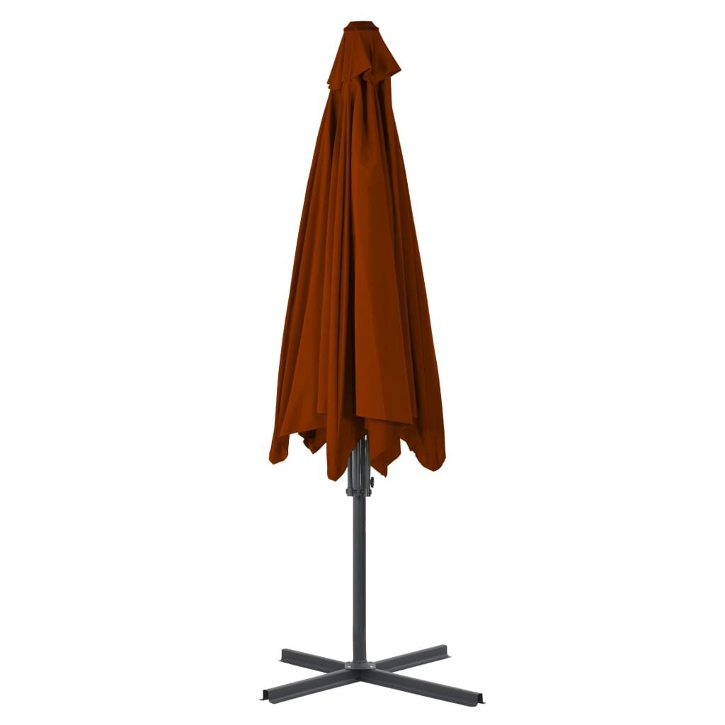 Lauko skėtis su plieniniu stulpu, 300x230 cm, rudas kaina ir informacija | Skėčiai, markizės, stovai | pigu.lt