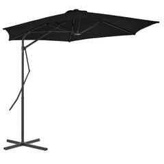 Lauko skėtis su plieniniu stulpu, 300x230 cm, juodas kaina ir informacija | Skėčiai, markizės, stovai | pigu.lt