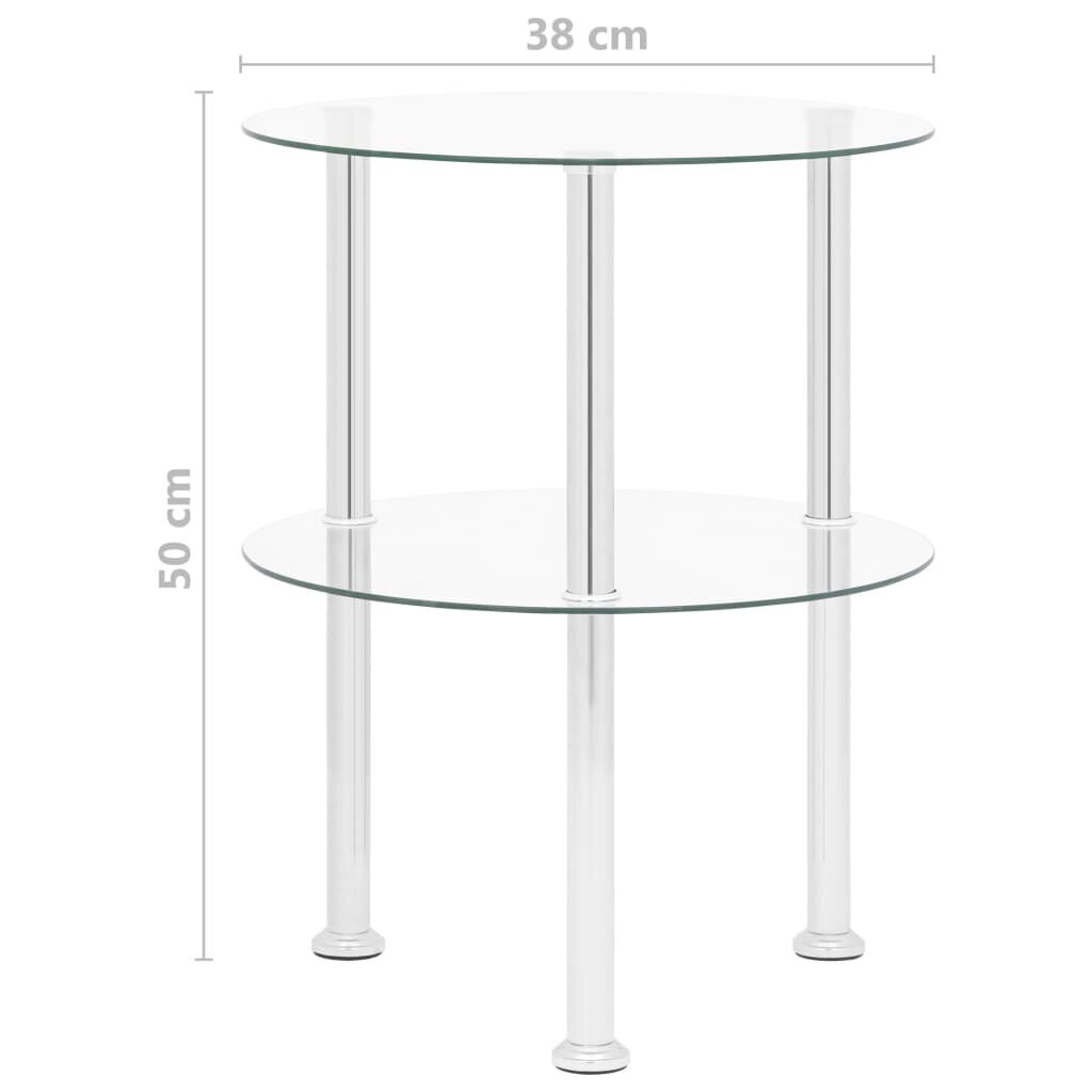 Šoninis staliukas, 38cm, skaidrus kaina ir informacija | Kavos staliukai | pigu.lt