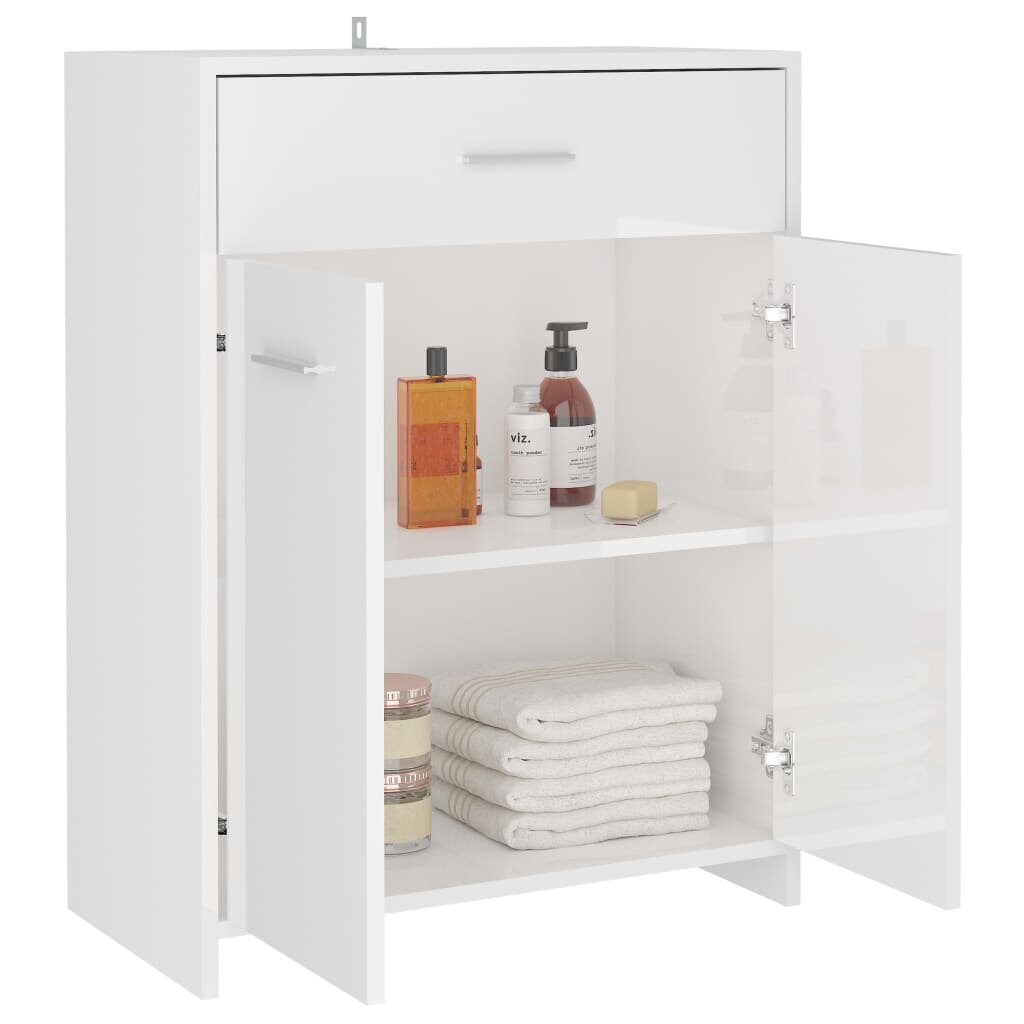 Vonios kambario spintelė, 60x33x80 cm, balta kaina ir informacija | Vonios spintelės | pigu.lt