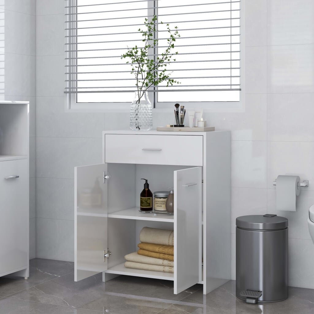 Vonios kambario spintelė, 60x33x80 cm, balta kaina ir informacija | Vonios spintelės | pigu.lt
