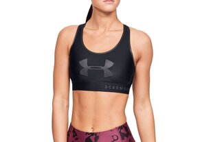 Sportinė liemenėlė moterims Under Armour Mid Keyhole Graphic Bra 1344333-001, juoda kaina ir informacija | Sportinė apranga moterims | pigu.lt