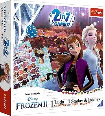 Stalo žaidimas 2 in 1 Trefl Ledo šalis 2 (Frozen 2) Ludo Snakes and Ladders/Gyvatėlės ir kopėčios kaina ir informacija | Stalo žaidimai, galvosūkiai | pigu.lt