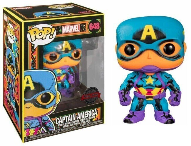 Funko POP! Marvel Black series Captain America Exclusive kaina ir informacija | Žaidėjų atributika | pigu.lt