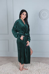 Халат длинный женский велюровый, зеленый цена и информация | Женские халаты | pigu.lt