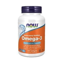 Maisto papildas NOW Omega 3 žuvų taukai 1000 mg, 120 kapsulių kaina ir informacija | Vitaminai, maisto papildai, preparatai gerai savijautai | pigu.lt