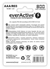 Аккумуляторные батарейки everActive EVHRL03-800 цена и информация | everActive Сантехника, ремонт, вентиляция | pigu.lt