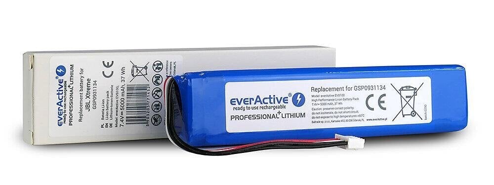 Įkraunama baterija everActive EVB100 su bluetooth garsiakalbiu JBL Xtreme цена и информация | Akumuliatoriai fotoaparatams | pigu.lt