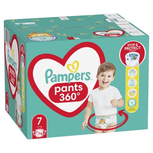 Подгузники-трусики Pampers Pants, Mega Pack, 7 размер, 17+ кг, 74 шт цена |  pigu.lt