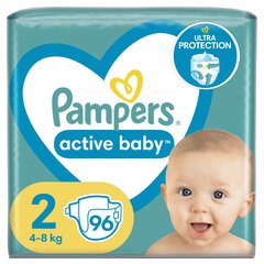 Sauskelnės Pampers Active Baby GP, 2 dydis, 4-8 kg, 96 vnt. kaina ir informacija | Sauskelnės | pigu.lt