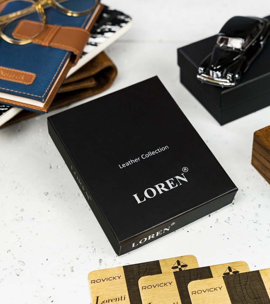 Natūralios odos piniginė vyrams Loren, ruda цена и информация | Vyriškos piniginės, kortelių dėklai | pigu.lt