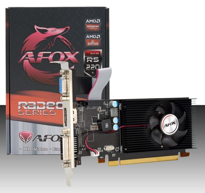 Afox Radeon R5 220 kaina ir informacija | Vaizdo plokštės (GPU) | pigu.lt