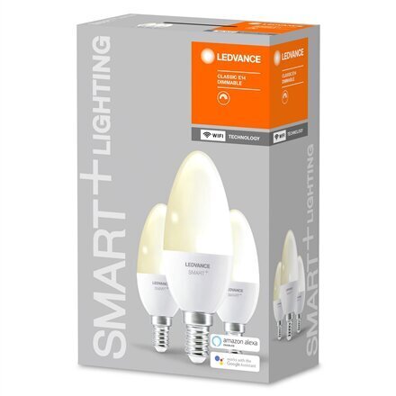 Išmanioji LED lemputė Ledvance Smart Candle E14 5W 470lm, 3 vnt kaina ir informacija | Elektros lemputės | pigu.lt