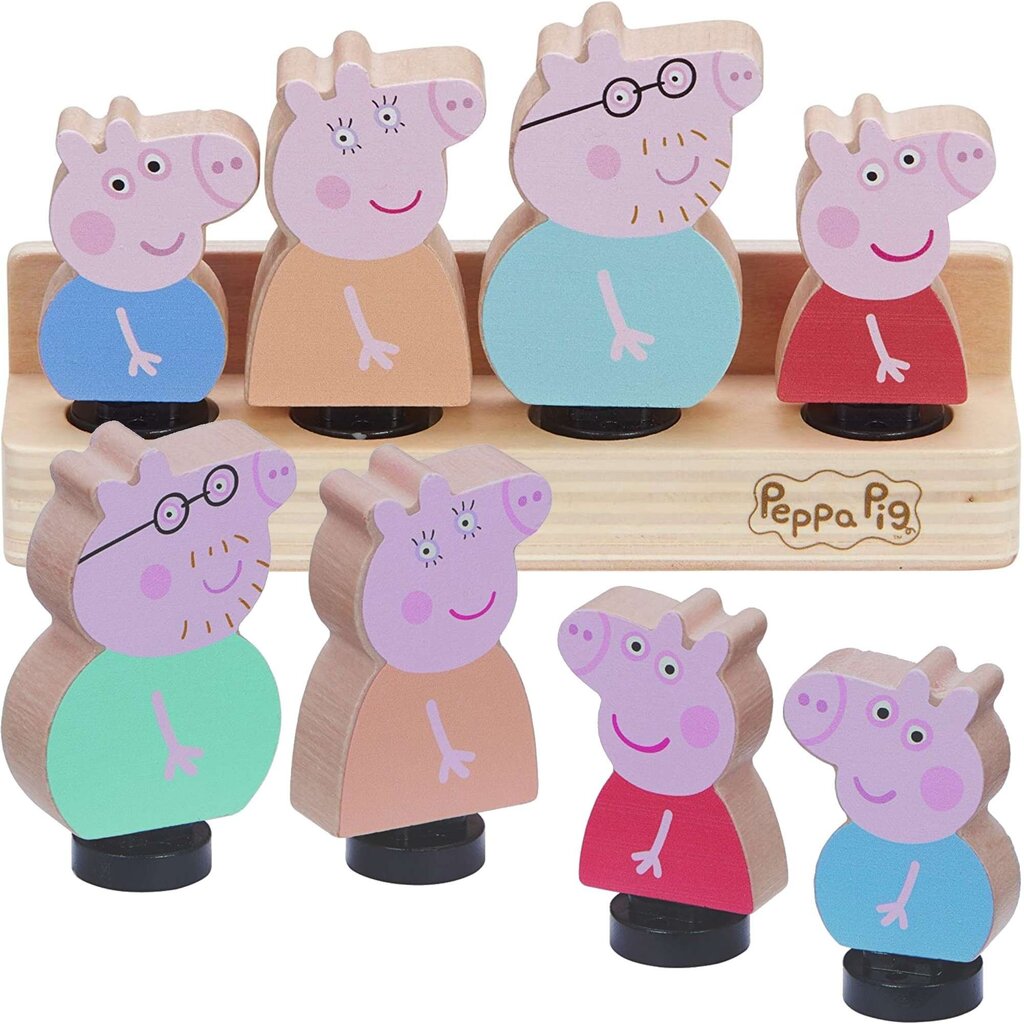 Medinės figūrėlės Peppa Character 4-pack kaina ir informacija | Žaislai mergaitėms | pigu.lt