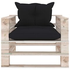 Sodo sofa iš palečių su pagalvėlėmis, mediena цена и информация | Садовые стулья, кресла, пуфы | pigu.lt