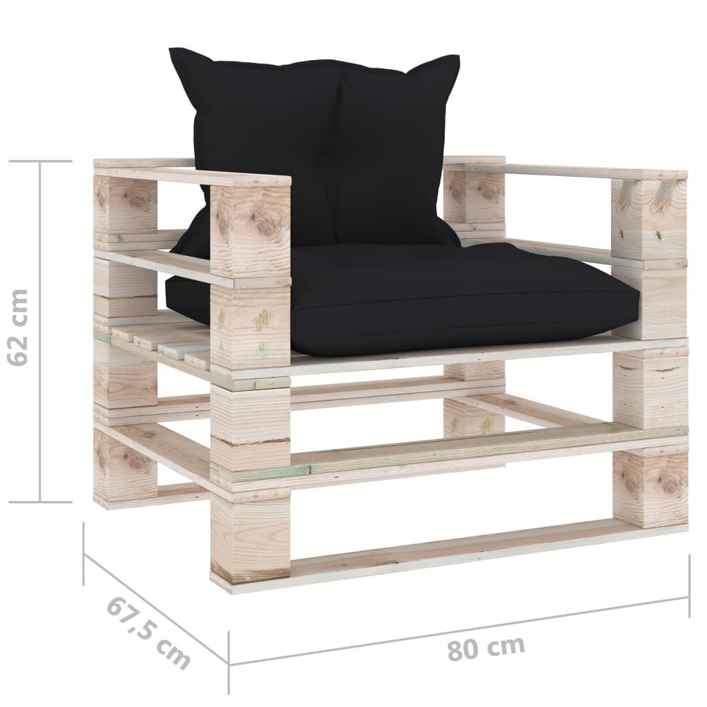 Sodo sofa iš palečių su pagalvėlėmis, mediena kaina ir informacija | Lauko kėdės, foteliai, pufai | pigu.lt