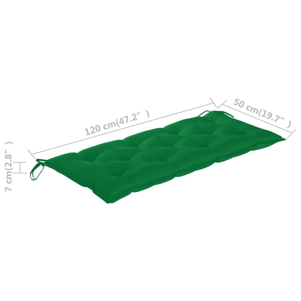 Pagalvė sodo suoliukui, žalia, 120x50x7 cm цена и информация | Pagalvės, užvalkalai, apsaugos | pigu.lt