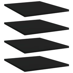 Knygų lentynos plokštės, 4vnt., 40x50x1,5 cm, juodos kaina ir informacija | Lentynos | pigu.lt